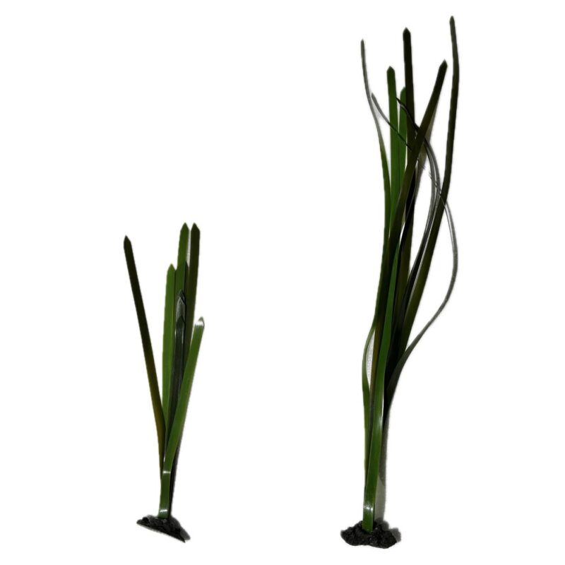 Artificial Turtlegrass (Thallasia Testudinum) on rock base for Aquariums and Aquascaping (2 Size Options) great for seahorses!